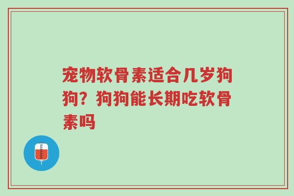 宠物软骨素适合几岁狗狗?狗狗能长期吃软骨素吗-第1张图片-超越 宠物软骨素适合几岁狗狗?狗狗能长期吃软骨素吗-第1张图片-超越