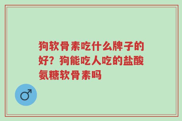 狗软骨素吃什么牌子的好?狗能吃人吃的盐酸氨糖软骨素吗-第1张图片-超越 狗软骨素吃什么牌子的好?狗能吃人吃的盐酸氨糖软骨素吗-第1张图片-超越