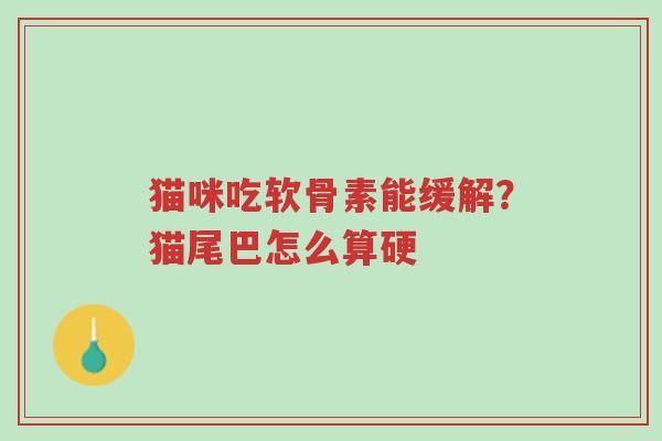 猫咪吃软骨素能缓解?猫尾巴怎么算硬-第1张图片-超越 猫咪吃软骨素能缓解?猫尾巴怎么算硬-第1张图片-超越