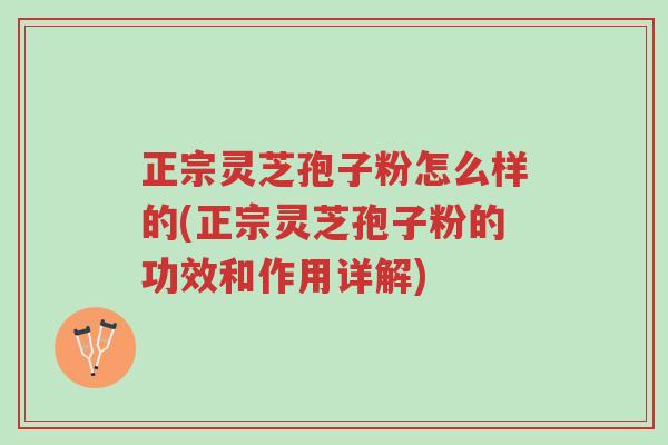 正宗灵芝孢子粉怎么样的(正宗灵芝孢子粉的功效和作用详解)-第1张图片-超越 正宗灵芝孢子粉怎么样的(正宗灵芝孢子粉的功效和作用详解)-第1张图片-超越
