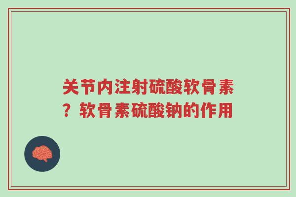 关节内注射硫酸软骨素?软骨素硫酸钠的作用-第1张图片-超越 关节内注射硫酸软骨素?软骨素硫酸钠的作用-第1张图片-超越