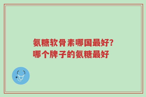 氨糖软骨素哪国最好?哪个牌子的氨糖最好-第1张图片-超越 氨糖软骨素哪国最好?哪个牌子的氨糖最好-第1张图片-超越
