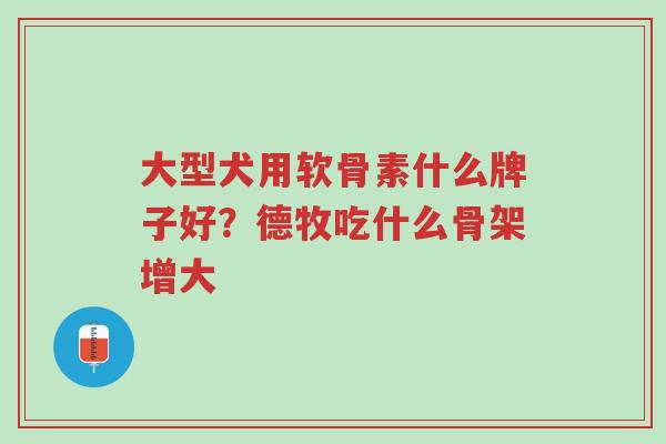 大型犬用软骨素什么牌子好?德牧吃什么骨架增大-第1张图片-超越 大型犬用软骨素什么牌子好?德牧吃什么骨架增大-第1张图片-超越
