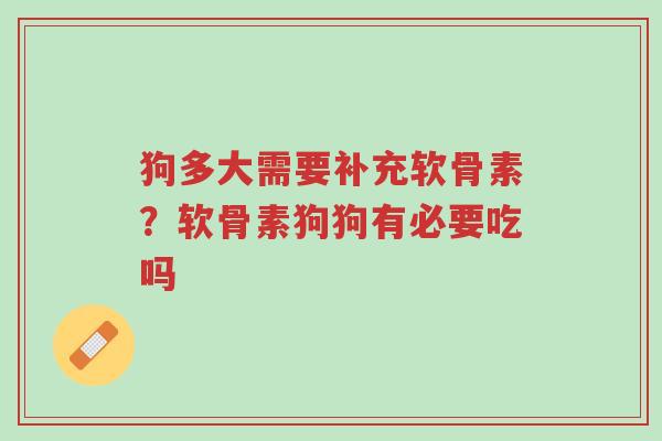 狗多大需要补充软骨素?软骨素狗狗有必要吃吗-第1张图片-超越 狗多大需要补充软骨素?软骨素狗狗有必要吃吗-第1张图片-超越