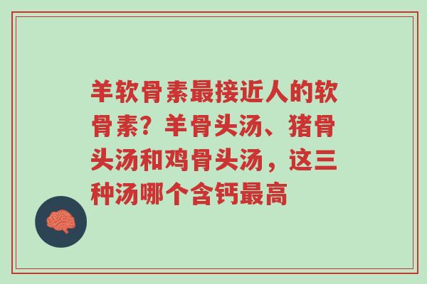 羊软骨素最接近人的软骨素?羊骨头汤、猪骨头汤和鸡骨头汤,这三种汤哪个含钙最高-第1张图片-超越 羊软骨素最接近人的软骨素?羊骨头汤、猪骨头汤和鸡骨头汤,这三种汤哪个含钙最高-第1张图片-超越