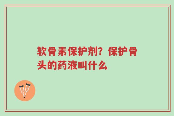 软骨素保护剂?保护骨头的药液叫什么-第1张图片-超越 软骨素保护剂?保护骨头的药液叫什么-第1张图片-超越