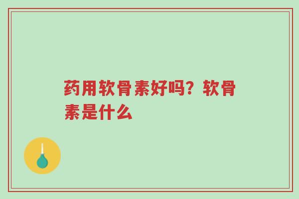 药用软骨素好吗？软骨素是什么-第1张图片-超越