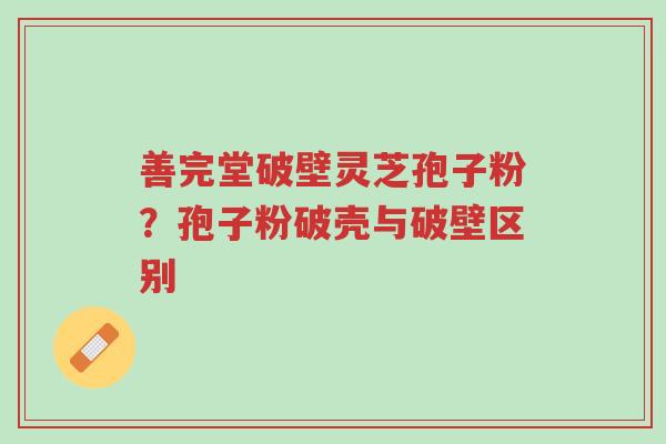 善完堂破壁灵芝孢子粉?孢子粉破壳与破壁区别-第1张图片-超越 善完堂破壁灵芝孢子粉?孢子粉破壳与破壁区别-第1张图片-超越