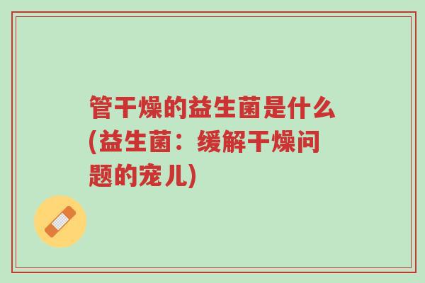 管干燥的益生菌是什么(益生菌:缓解干燥问题的宠儿)-第1张图片-超越 管干燥的益生菌是什么(益生菌:缓解干燥问题的宠儿)-第1张图片-超越