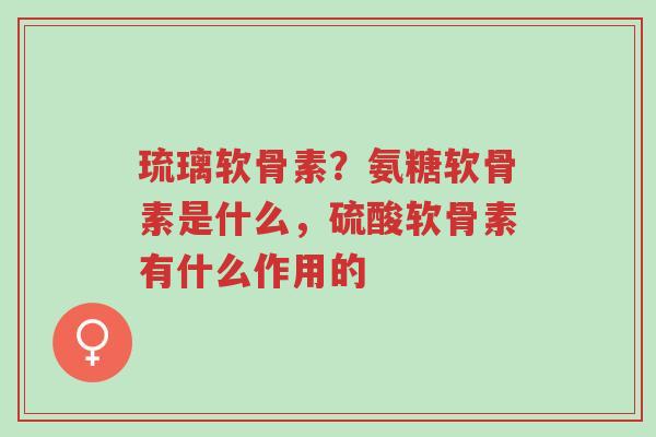 琉璃软骨素?氨糖软骨素是什么,硫酸软骨素有什么作用的-第1张图片-超越 琉璃软骨素?氨糖软骨素是什么,硫酸软骨素有什么作用的-第1张图片-超越