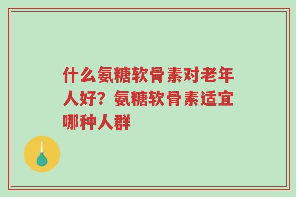 什么氨糖软骨素对老年人好?氨糖软骨素适宜哪种人群-第1张图片-超越 什么氨糖软骨素对老年人好?氨糖软骨素适宜哪种人群-第1张图片-超越