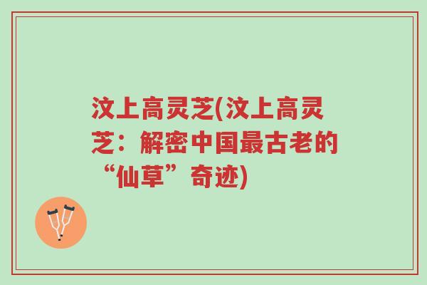 汶上高灵芝(汶上高灵芝:解密中国最古老的“仙草”奇迹)-第1张图片-超越 汶上高灵芝(汶上高灵芝:解密中国最古老的“仙草”奇迹)-第1张图片-超越