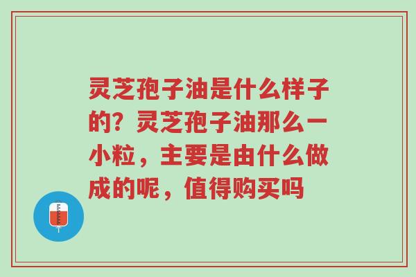 灵芝孢子油是什么样子的?灵芝孢子油那么一小粒,主要是由什么做成的呢,值得购买吗-第1张图片-超越 灵芝孢子油是什么样子的?灵芝孢子油那么一小粒,主要是由什么做成的呢,值得购买吗-第1张图片-超越