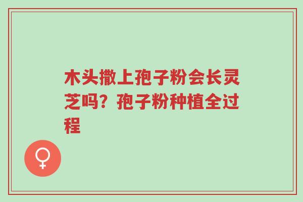 木头撒上孢子粉会长灵芝吗?孢子粉种植全过程-第1张图片-超越 木头撒上孢子粉会长灵芝吗?孢子粉种植全过程-第1张图片-超越