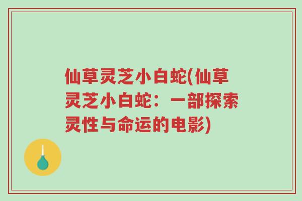 仙草灵芝小白蛇(仙草灵芝小白蛇:一部探索灵性与命运的电影)-第1张图片-超越 仙草灵芝小白蛇(仙草灵芝小白蛇:一部探索灵性与命运的电影)-第1张图片-超越