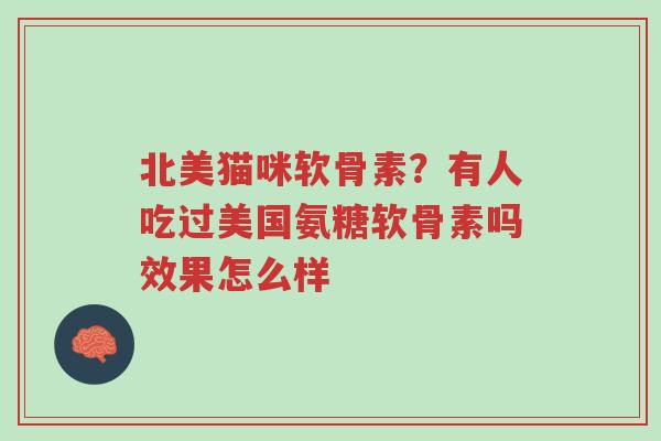 北美猫咪软骨素?有人吃过美国氨糖软骨素吗效果怎么样-第1张图片-超越 北美猫咪软骨素?有人吃过美国氨糖软骨素吗效果怎么样-第1张图片-超越