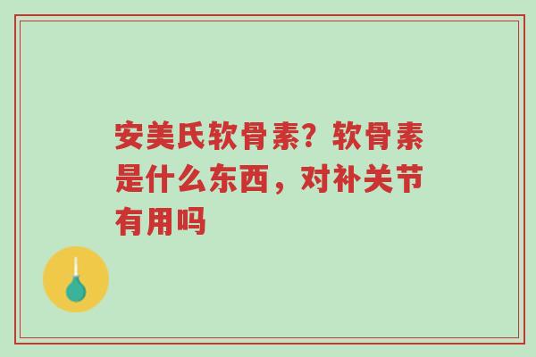 安美氏软骨素？软骨素是什么东西，对补关节有用吗-第1张图片-超越