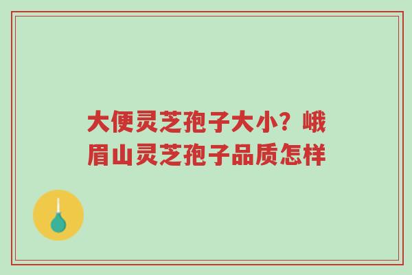 大便灵芝孢子大小?峨眉山灵芝孢子品质怎样-第1张图片-超越 大便灵芝孢子大小?峨眉山灵芝孢子品质怎样-第1张图片-超越
