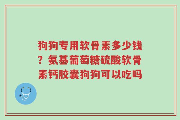 狗狗专用软骨素多少钱?氨基葡萄糖硫酸软骨素钙胶囊狗狗可以吃吗-第1张图片-超越 狗狗专用软骨素多少钱?氨基葡萄糖硫酸软骨素钙胶囊狗狗可以吃吗-第1张图片-超越