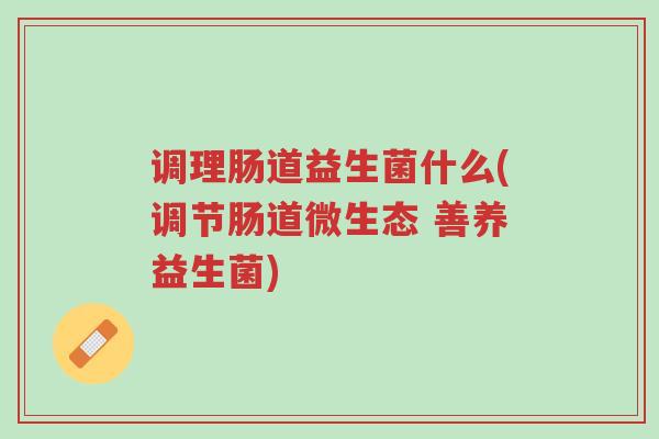 调理肠道益生菌什么(调节肠道微生态 善养益生菌)-第1张图片-超越 调理肠道益生菌什么(调节肠道微生态 善养益生菌)-第1张图片-超越