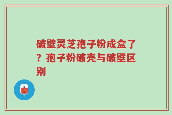 破壁灵芝孢子粉成盒了?孢子粉破壳与破壁区别-第1张图片-超越 破壁灵芝孢子粉成盒了?孢子粉破壳与破壁区别-第1张图片-超越