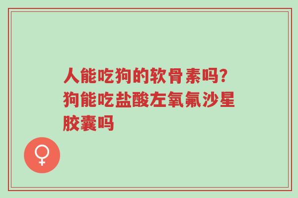 人能吃狗的软骨素吗?狗能吃盐酸左氧氟沙星胶囊吗-第1张图片-超越 人能吃狗的软骨素吗?狗能吃盐酸左氧氟沙星胶囊吗-第1张图片-超越