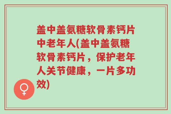 盖中盖氨糖软骨素钙片中老年人(盖中盖氨糖软骨素钙片,保护老年人关节健康,一片多功效)-第1张图片-超越 盖中盖氨糖软骨素钙片中老年人(盖中盖氨糖软骨素钙片,保护老年人关节健康,一片多功效)-第1张图片-超越