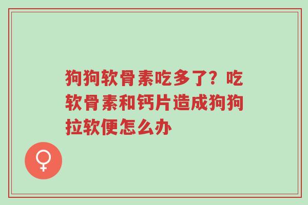 狗狗软骨素吃多了?吃软骨素和钙片造成狗狗拉软便怎么办-第1张图片-超越 狗狗软骨素吃多了?吃软骨素和钙片造成狗狗拉软便怎么办-第1张图片-超越