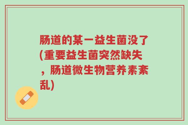 肠道的某一益生菌没了(重要益生菌突然缺失,肠道微生物营养素紊乱)-第1张图片-超越 肠道的某一益生菌没了(重要益生菌突然缺失,肠道微生物营养素紊乱)-第1张图片-超越