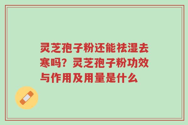 灵芝孢子粉还能祛湿去寒吗?灵芝孢子粉功效与作用及用量是什么-第1张图片-超越 灵芝孢子粉还能祛湿去寒吗?灵芝孢子粉功效与作用及用量是什么-第1张图片-超越