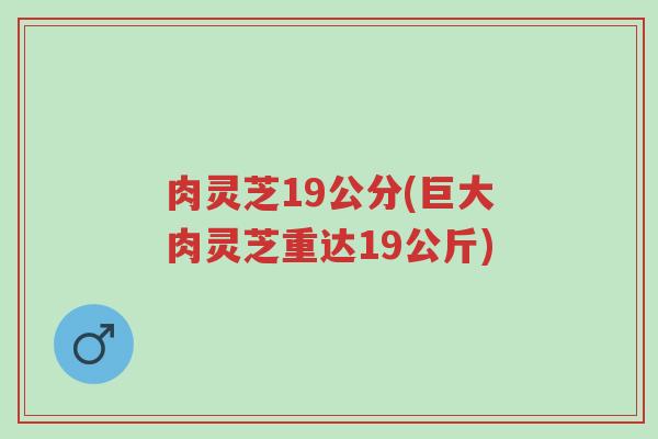肉灵芝19公分(巨大肉灵芝重达19公斤)-第1张图片-超越 肉灵芝19公分(巨大肉灵芝重达19公斤)-第1张图片-超越