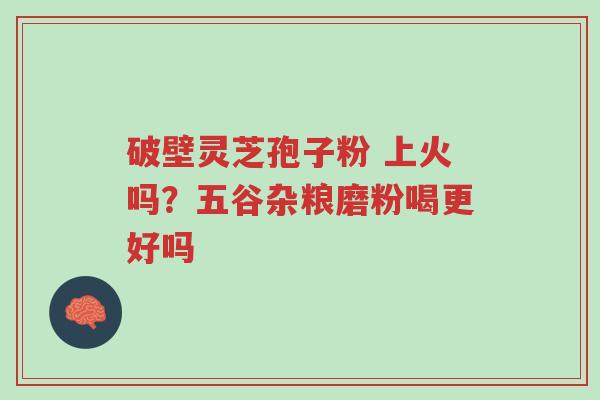 破壁灵芝孢子粉 上火吗?五谷杂粮磨粉喝更好吗-第1张图片-超越 破壁灵芝孢子粉 上火吗?五谷杂粮磨粉喝更好吗-第1张图片-超越