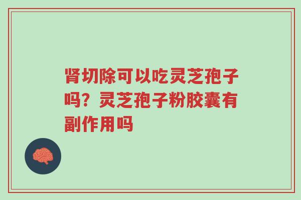 肾切除可以吃灵芝孢子吗?灵芝孢子粉胶囊有副作用吗-第1张图片-超越 肾切除可以吃灵芝孢子吗?灵芝孢子粉胶囊有副作用吗-第1张图片-超越