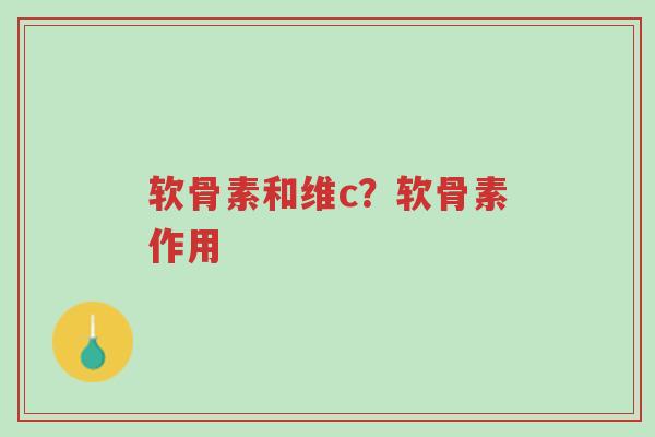 软骨素和维c?软骨素作用-第1张图片-超越 软骨素和维c?软骨素作用-第1张图片-超越