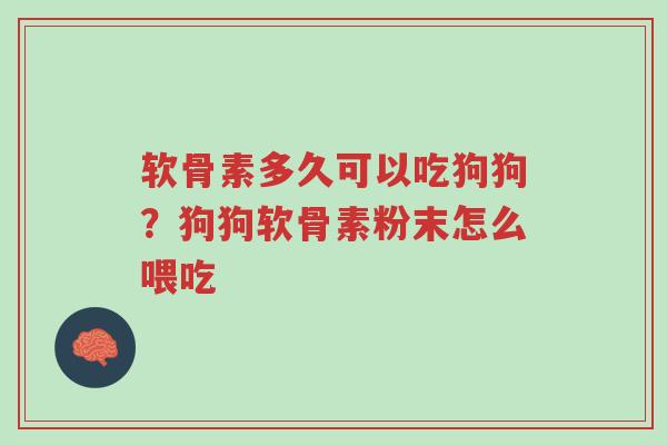 软骨素多久可以吃狗狗?狗狗软骨素粉末怎么喂吃-第1张图片-超越 软骨素多久可以吃狗狗?狗狗软骨素粉末怎么喂吃-第1张图片-超越