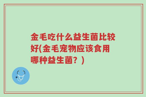 金毛吃什么益生菌比较好(金毛宠物应该食用哪种益生菌?)-第1张图片-超越 金毛吃什么益生菌比较好(金毛宠物应该食用哪种益生菌?)-第1张图片-超越
