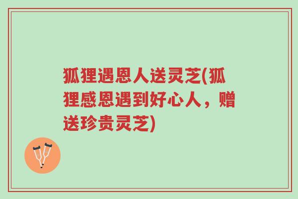 狐狸遇恩人送灵芝(狐狸感恩遇到好心人,赠送珍贵灵芝)-第1张图片-超越 狐狸遇恩人送灵芝(狐狸感恩遇到好心人,赠送珍贵灵芝)-第1张图片-超越