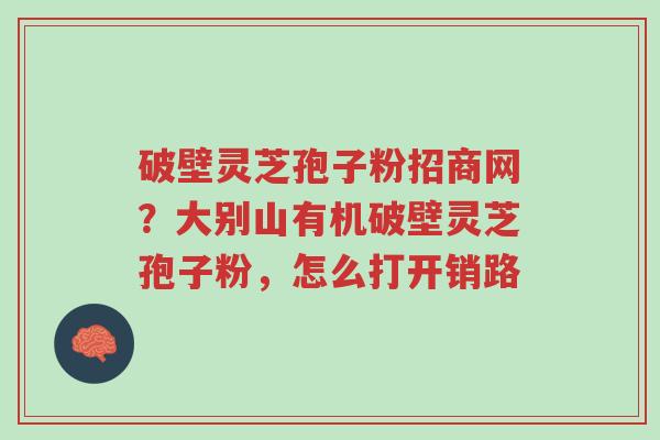 破壁灵芝孢子粉招商网?大别山有机破壁灵芝孢子粉,怎么打开销路-第1张图片-超越 破壁灵芝孢子粉招商网?大别山有机破壁灵芝孢子粉,怎么打开销路-第1张图片-超越