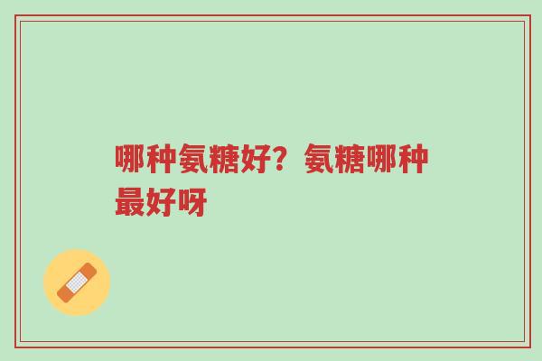 哪种氨糖好?氨糖哪种最好呀-第1张图片-超越 哪种氨糖好?氨糖哪种最好呀-第1张图片-超越