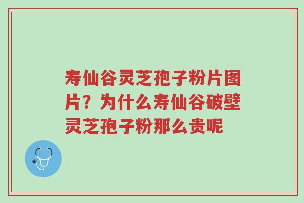 寿仙谷灵芝孢子粉片图片?为什么寿仙谷破壁灵芝孢子粉那么贵呢-第1张图片-超越 寿仙谷灵芝孢子粉片图片?为什么寿仙谷破壁灵芝孢子粉那么贵呢-第1张图片-超越