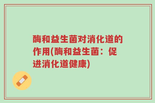 酶和益生菌对消化道的作用(酶和益生菌:促进消化道健康)-第1张图片-超越 酶和益生菌对消化道的作用(酶和益生菌:促进消化道健康)-第1张图片-超越