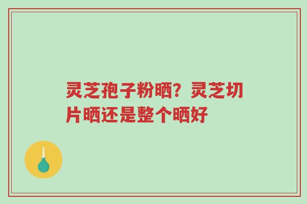 灵芝孢子粉晒?灵芝切片晒还是整个晒好-第1张图片-超越 灵芝孢子粉晒?灵芝切片晒还是整个晒好-第1张图片-超越
