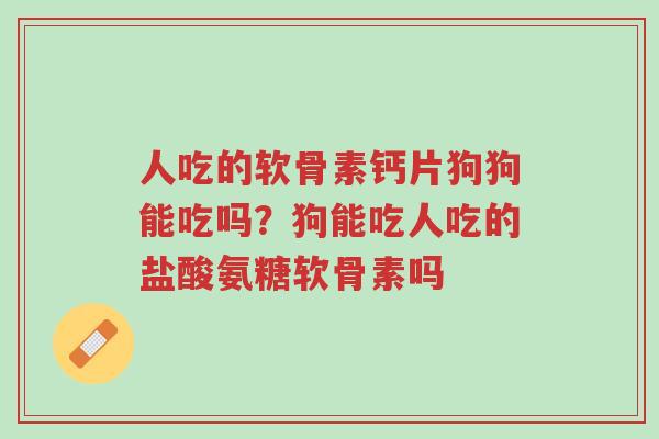 人吃的软骨素钙片狗狗能吃吗?狗能吃人吃的盐酸氨糖软骨素吗-第1张图片-超越 人吃的软骨素钙片狗狗能吃吗?狗能吃人吃的盐酸氨糖软骨素吗-第1张图片-超越