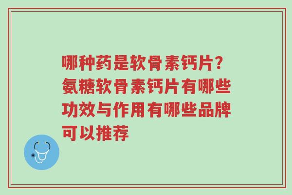 哪种药是软骨素钙片?氨糖软骨素钙片有哪些功效与作用有哪些品牌可以推荐-第1张图片-超越 哪种药是软骨素钙片?氨糖软骨素钙片有哪些功效与作用有哪些品牌可以推荐-第1张图片-超越