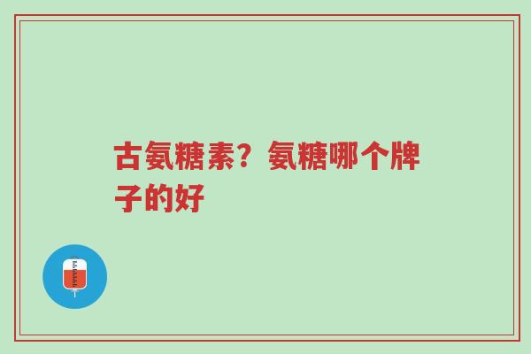 古氨糖素?氨糖哪个牌子的好-第1张图片-超越 古氨糖素?氨糖哪个牌子的好-第1张图片-超越