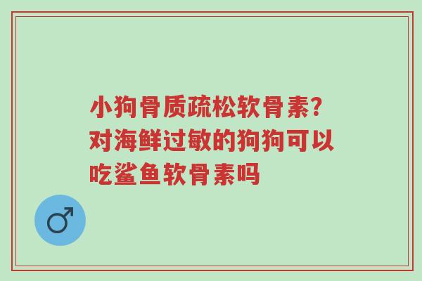 小狗骨质疏松软骨素?对海鲜过敏的狗狗可以吃鲨鱼软骨素吗-第1张图片-超越 小狗骨质疏松软骨素?对海鲜过敏的狗狗可以吃鲨鱼软骨素吗-第1张图片-超越