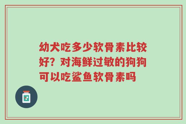 幼犬吃多少软骨素比较好?对海鲜过敏的狗狗可以吃鲨鱼软骨素吗-第1张图片-超越 幼犬吃多少软骨素比较好?对海鲜过敏的狗狗可以吃鲨鱼软骨素吗-第1张图片-超越