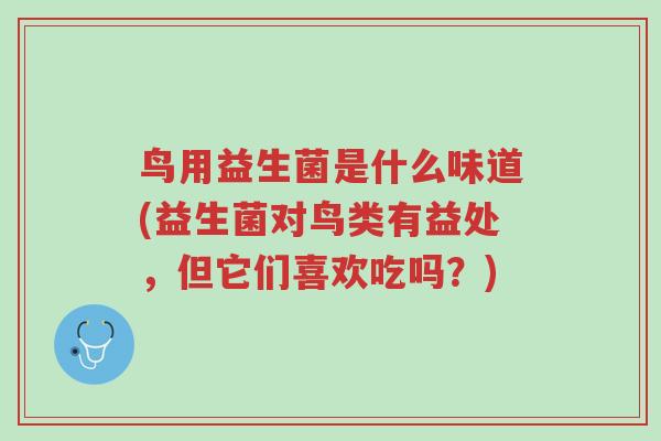 鸟用益生菌是什么味道(益生菌对鸟类有益处,但它们喜欢吃吗?)-第1张图片-超越 鸟用益生菌是什么味道(益生菌对鸟类有益处,但它们喜欢吃吗?)-第1张图片-超越