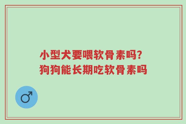 小型犬要喂软骨素吗?狗狗能长期吃软骨素吗-第1张图片-超越 小型犬要喂软骨素吗?狗狗能长期吃软骨素吗-第1张图片-超越