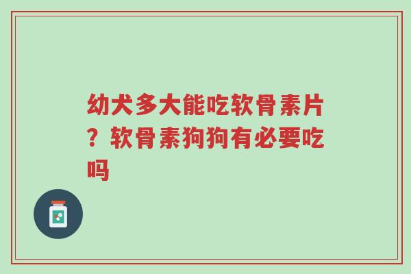 幼犬多大能吃软骨素片？软骨素狗狗有必要吃吗-第1张图片-超越